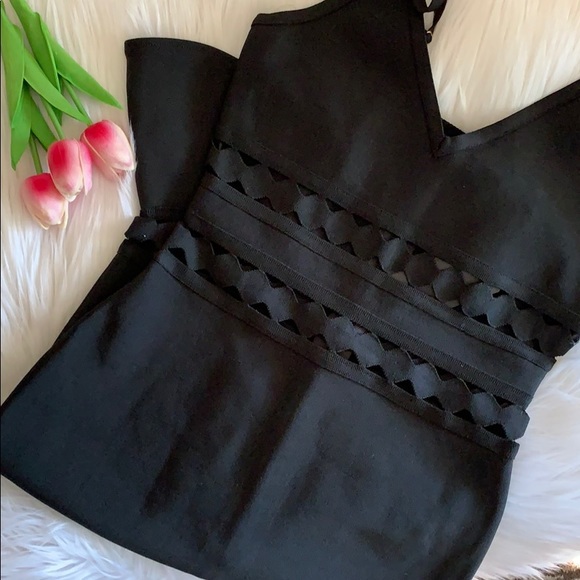 Bandage CutOut Detail Ruffle Mermaid Bodycon Dress - Picture 7 of 8